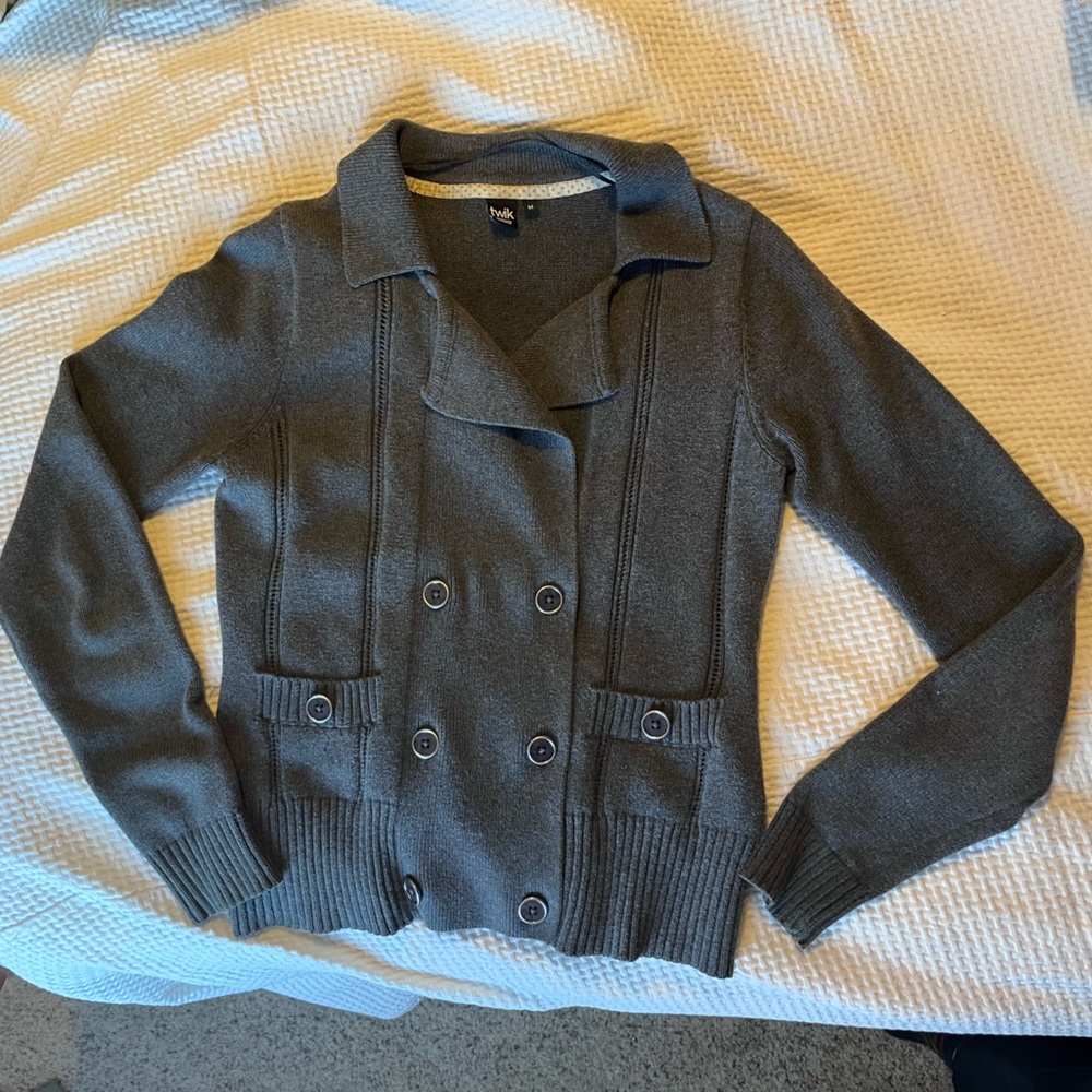 Knit cotton cardigan/blazer